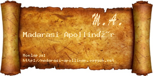 Madarasi Apollinár névjegykártya